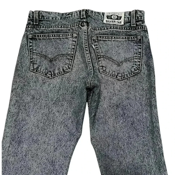 Levi’s 512 Vintage Silver Tab Black Wash Straight Slim Jeans - Picture 3 of 7